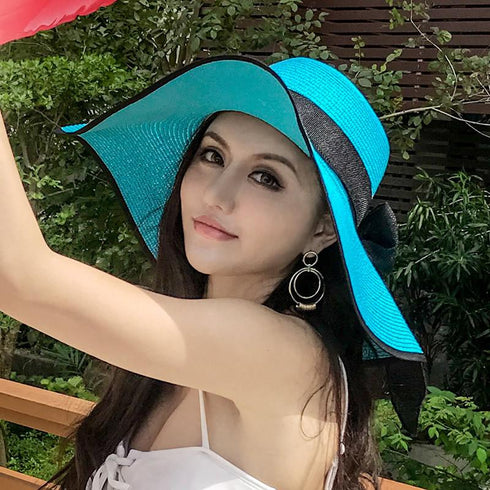 Summer women's seaside sun hat Circumference21.7-23.6 inch(55-60cm)